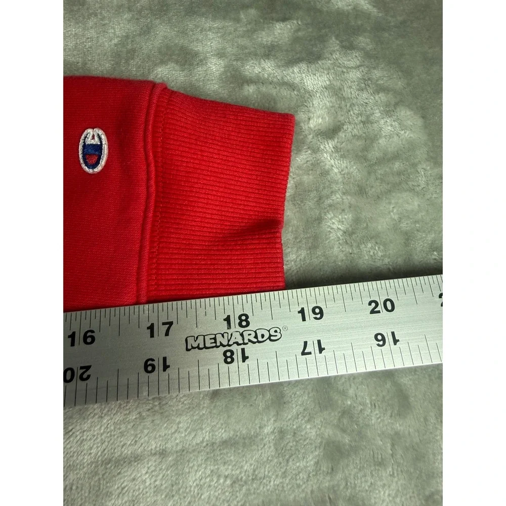 Champion Youth XL 18/20 Red Pullover Hoodie Embroidered Logo Fleece Sweatshirt